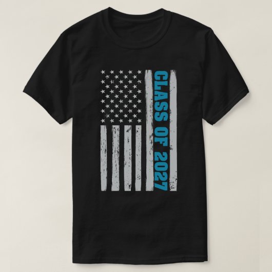 2027年米国上級旗の卒業式クラス Tシャツ (デザイン正面)