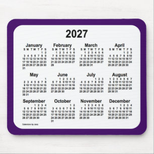 2027年紫と白のカレンダー(Janz Two Tone) マウスパッド
