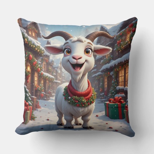 🐐2027年羊年クリスマスギフトアイデア🎄 クッション (正面)