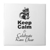 2027年羊(ラム)の年をお祝いするKeep Calm タイル (正面)