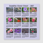2027年花の写真カレンダー 日曜日始まり マグネットカード (正面)