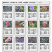 2027年花の写真カレンダー 月曜日始まり 週間ステッカー シール (正面)