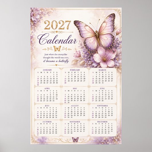 2027年蝶カレンダーポスター ポスター (正面)