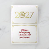 2027年赤いヤギの中国のお正月 カード (内部)