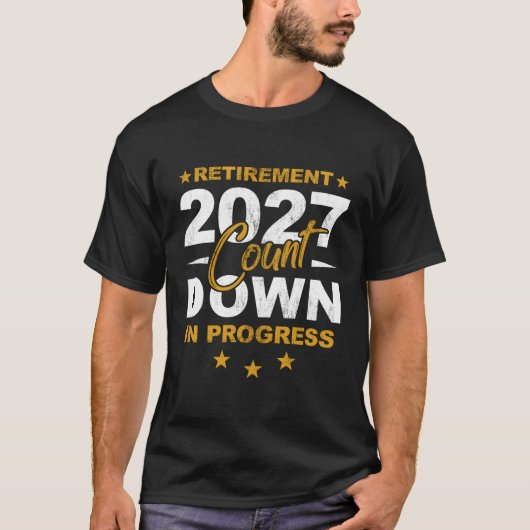 2027年退職のカウントの停止中の退職 Tシャツ (正面)