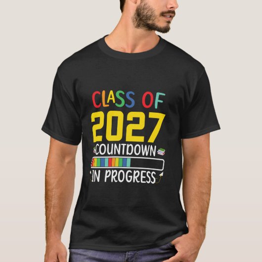 2027年退職クラスカウントダウン進行中 退職 Tシャツ (正面)