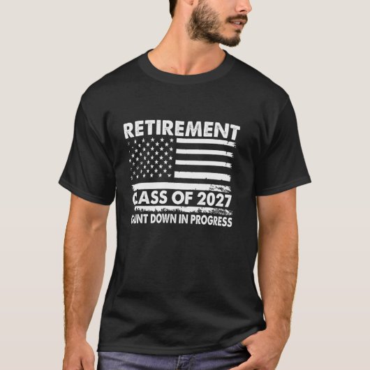 2027年退職クラス カウントダウン進行中 Tシャツ (正面)