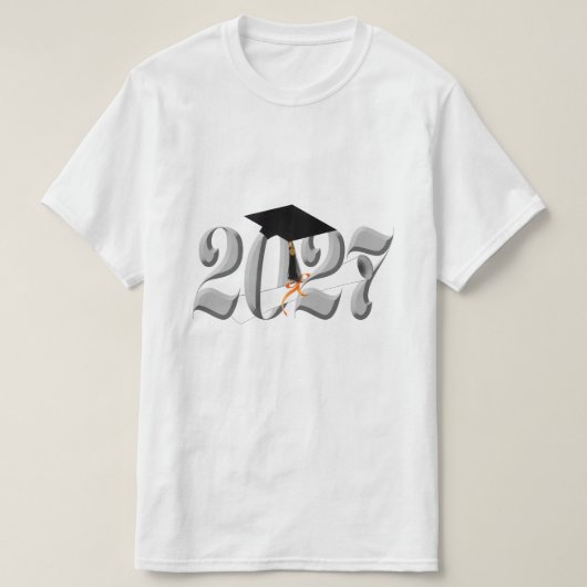 2027年銀の卒業クラス Tシャツ (デザイン正面)
