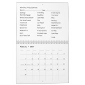 2027年12ヶ月カレンダー 生活費シート カレンダー (2月 2027)