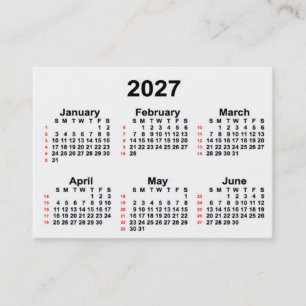 2027年52週間カレンダー(Janz Business Cards) 名刺