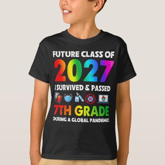 2027年7年生チーム新学期の今後のクラス Tシャツ (正面)