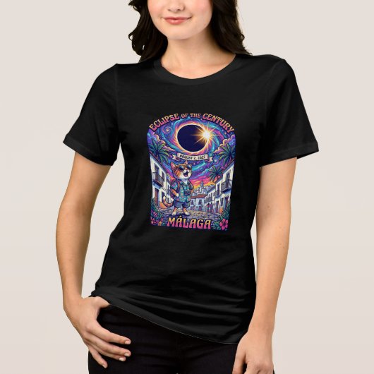 2027年8月2日の世紀の日食 マラガTシャツ トライブレンドTシャツ (正面)