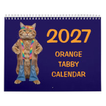 2027年 オレンジタビー猫 カレンダー