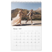 2027年 オーダーメイド 結婚式 写真 エレガントな手書きフォント カレンダー (2月 2027)