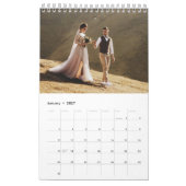 2027年 オーダーメイド 結婚式 写真 エレガントな手書きフォント カレンダー (1月 2027)