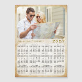 2027年 カスタムフォト家族の名前 マグネットカレンダーカード (正面)