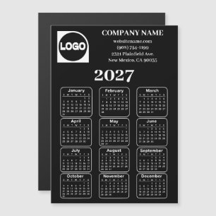 2027年 カスタム会社名とロゴ入りカレンダーマグネット