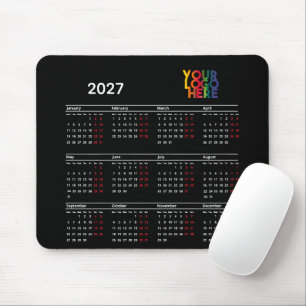 2027年 カレンダー ビジネスロゴ 企業 オフィス マウスパッド