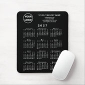 2027年 カレンダー ビジネス ロゴとテキスト 黒 マウスパッド (マウス)