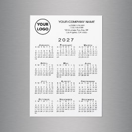 2027年 カレンダー ビジネス ロゴ テキスト 白 マグネット カード