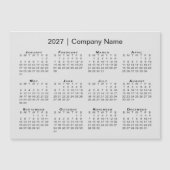2027年 カレンダー 会社名 グレー マグネット (正面)