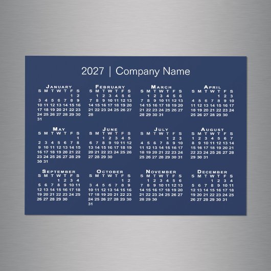 2027年 カレンダー 会社名 ネイビーブルー マグネット