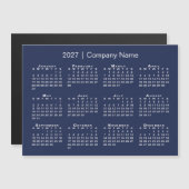 2027年 カレンダー 会社名 ネイビーブルー マグネット (正面/裏面)