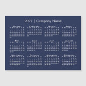 2027年 カレンダー 会社名 ネイビーブルー マグネット (正面)