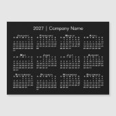 2027年 カレンダー 会社名 ブラックマグネット (正面)