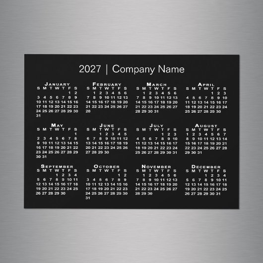 2027年 カレンダー 会社名 ブラックマグネット