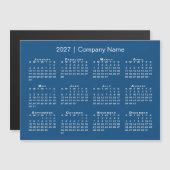 2027年 カレンダー 会社名 青いマグネット (正面/裏面)
