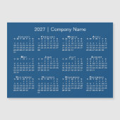 2027年 カレンダー 会社名 青いマグネット (正面)