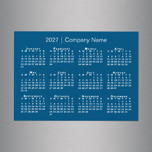 2027年 カレンダー 会社名 青いマグネット