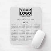 2027年 カレンダー 会社 ロゴ テキスト グレー マウスパッド (マウス)