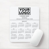 2027年 カレンダー 会社 ロゴ テキスト 白 マウスパッド (マウス)