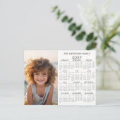 2027年 カレンダー - 写真入り 通年表示 モダン ポストカード (スタンド正面)