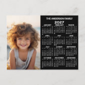 2027年 カレンダー - 写真入り 通年表示 モダン ポストカード (正面)