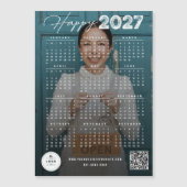 2027年 カレンダー 新年 フォト マグネットカード (正面)