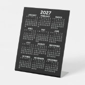 2027年 カレンダー - 色変更可 - 小規模事業者向け 台座サイン (正面)