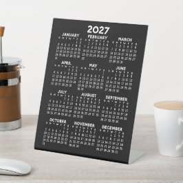 2027年 カレンダー - 色変更可 - 小規模事業者向け 台座サイン