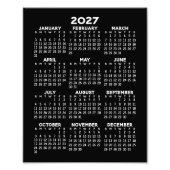 2027年 カレンダー - 1年 縦ビュー - 黒 フォトプリント (正面)