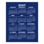 2027年 カレンダー 1年 縦 ブルー フォトプリント (正面)