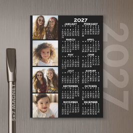 2027年 カレンダー 4枚フォトコラージュ マグネットカード