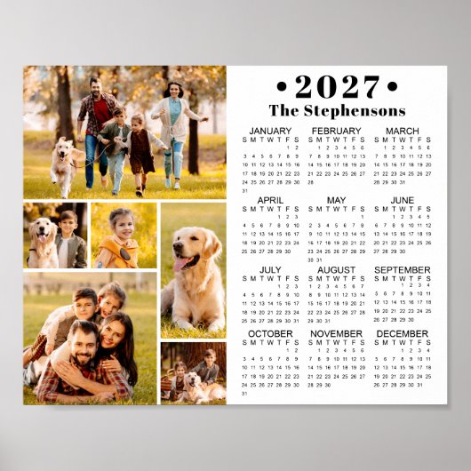 2027年 カレンダー 6枚フォトコラージュ オリジナルポスター ポスター (正面)