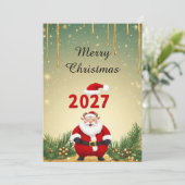 2027年 クリスマス&お正月デザイン 招待状 (スタンド正面)
