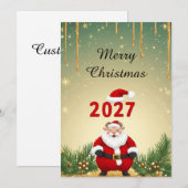 2027年 クリスマス&お正月デザイン 招待状 (正面/裏面)