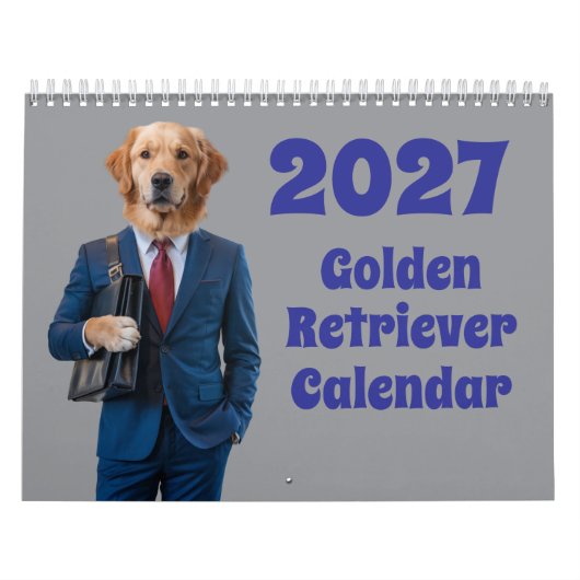 2027年 ゴールデンレトリバー 犬 カレンダー (カバー)