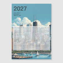2027年 シカゴ スカイライン アーキテクチャ カレンダー カード