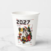 2027年 スペース クリスマス 宇宙飛行士 紙コップ (正面)