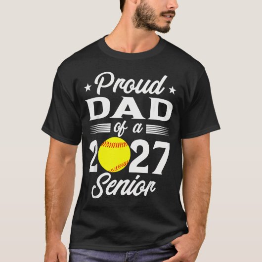 2027年 ソフトボール シニアの父として誇り Tシャツ (正面)